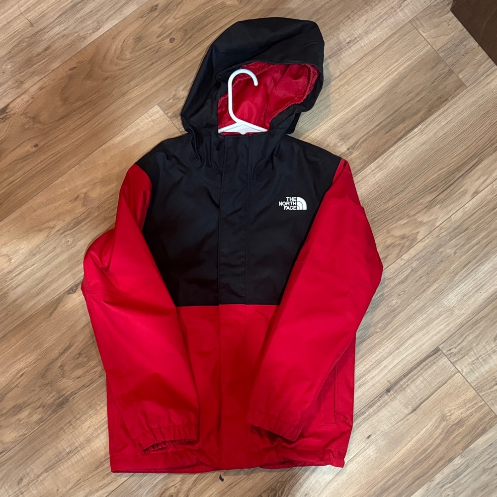 The North Face Kids Red and Black Raincoat